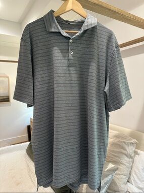 Men's Striped Polo Shirt - Gray